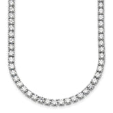 14k White Gold 30 1/2 carat Lab Grown Diamond VS/SI+ G+ Complete Round 20 inch Straight Tennis Necklace